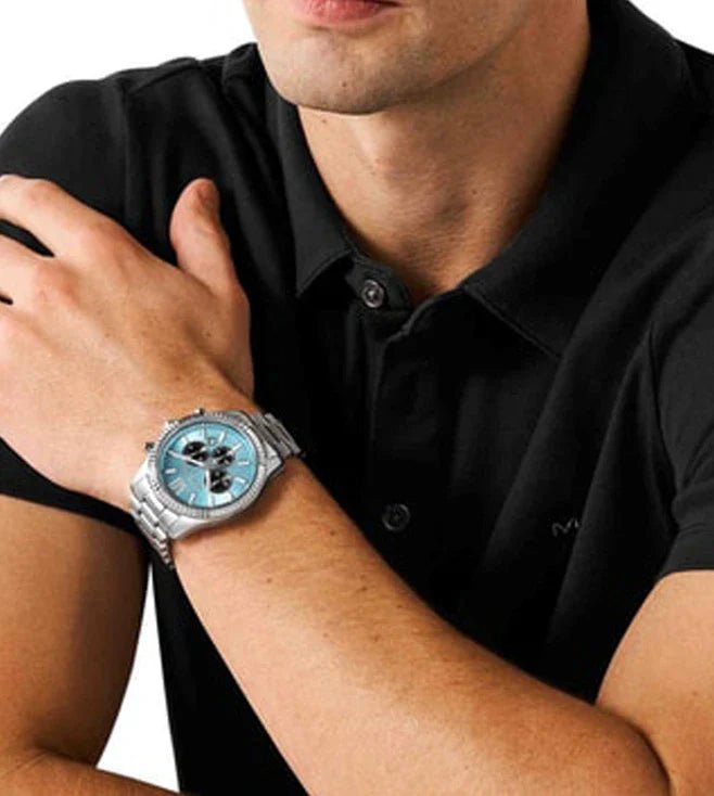 Michael Kors Lexington MK9165 – Orologio Uomo 44 mm Acciaio Argento Cronografo