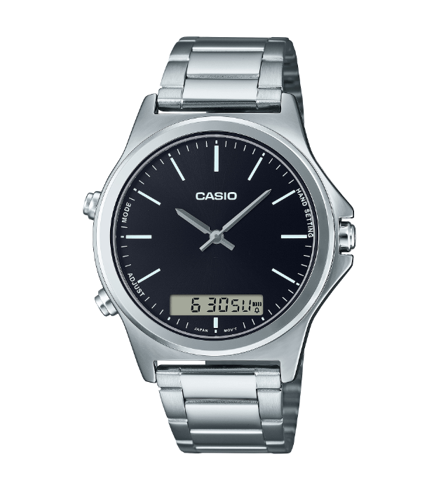 Orologio da uomo Casio MTP-M305D-1A nero analogico fasi lunari classico desig