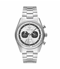 Emporio Armani AR11636 Orologio Uomo Cronografo 42 mm Acciaio Quadrante Argento