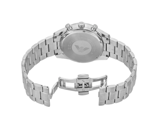 Emporio Armani AR11636 Orologio Uomo Cronografo 42 mm Acciaio Quadrante Argento
