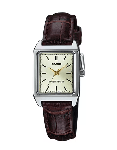 CASIO LTP-V007L-9E – Montre analogique pour femme, Ø 22 mm | Cadran champagne