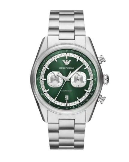 Emporio Armani AR11637 Orologio Uomo Cronografo 42 mm Acciaio Quadrante Verde