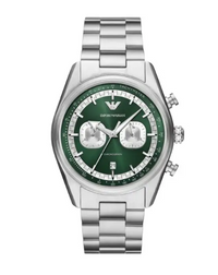 Emporio Armani AR11637 Orologio Uomo Cronografo 42 mm Acciaio Quadrante Verde