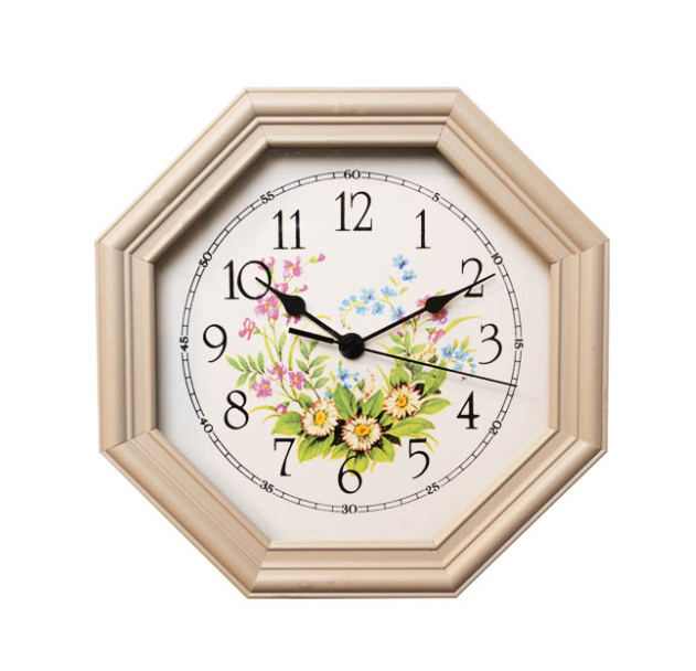 Orologio da Parete Ottagonale 26 cm con Fiori – Madison Penelope