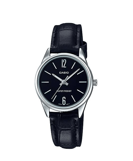 Casio Collection LTP-V005L-1B – Orologio Donna Classico Al Quarzo, Cinturino In Pelle Nera