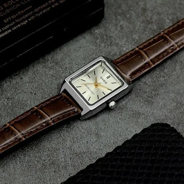 CASIO LTP-V007L-9E – Montre analogique pour femme, Ø 22 mm | Cadran champagne