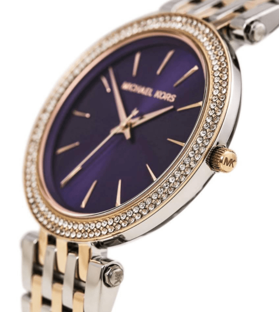 Montre Michael Kors Darci MK3353 pour femme, 39 mm, bicolore, en cristal.